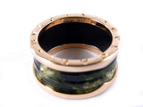 BULGARI RING BZERO1 IN 18KT ROSE GOLD AND GREEN MARBLE