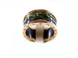 BULGARI RING BZERO1 IN 18KT ROSE GOLD AND GREEN MARBLE