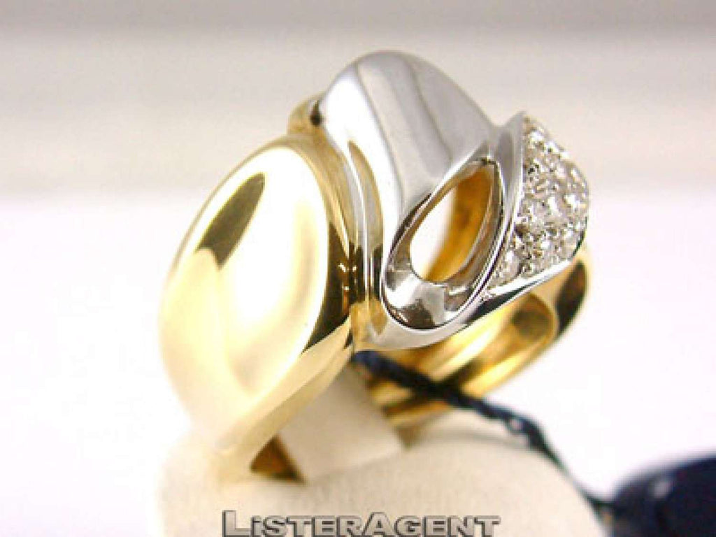RING IN 18KT WHITE AND YELLOW GOLD DIAMONDS
