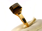 GUCCI RING CHIODO COCKTAIL IN 18KT YELLOW GOLD AND FUMÈ QUARTZ