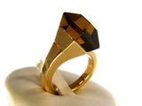 GUCCI RING CHIODO COCKTAIL IN 18KT YELLOW GOLD AND FUMÈ QUARTZ