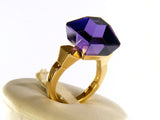 GUCCI RING CHIODO IN 18KT YELLOW GOLD AND AMETHYST