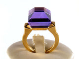 GUCCI RING CHIODO IN 18KT YELLOW GOLD AND AMETHYST
