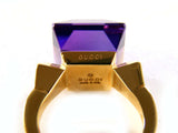 GUCCI RING CHIODO IN 18KT YELLOW GOLD AND AMETHYST
