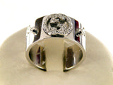 GUCCI RING ICON 9MM IN 18KT WHITE GOLD AND DIAMONDS