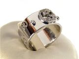 GUCCI RING ICON 9MM IN 18KT WHITE GOLD AND DIAMONDS