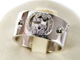 GUCCI RING ICON 9MM IN 18KT WHITE GOLD AND DIAMONDS