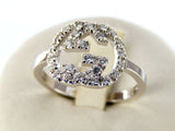 GUCCI RING HOOPS IN 18KT WHITE GOLD AND DIAMONDS