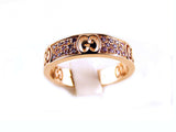 GUCCI RING ICON STARDUST 4MM 18KT ROSE GOLD SAPPHIRES