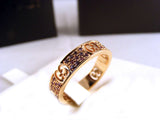 GUCCI RING ICON STARDUST 4MM 18KT ROSE GOLD SAPPHIRES