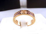 GUCCI RING ICON STARDUST 4MM 18KT ROSE GOLD SAPPHIRES