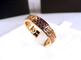 GUCCI RING ICON STARDUST 4MM 18KT ROSE GOLD SAPPHIRES