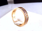 GUCCI RING ICON STARDUST 4MM 18KT ROSE GOLD SAPPHIRES