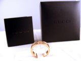 GUCCI RING ICON STARDUST 4MM 18KT ROSE GOLD SAPPHIRES