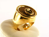 GUCCI RING HORSEBIT IN 18KT YELLOW GOLD AND EYE OF TIGER
