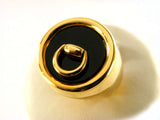 GUCCI RING HORSEBIT IN 18KT YELLOW GOLD AND ONYX SIZE 12