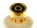 GUCCI RING HORSEBIT IN 18KT YELLOW GOLD AND ONYX SIZE 12