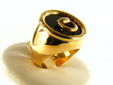 GUCCI RING HORSEBIT IN 18KT YELLOW GOLD AND ONYX SIZE 12