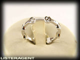 GUCCI RING GG MODULI TONDI IN 18KT WHITE GOLD AND DIAMONDS