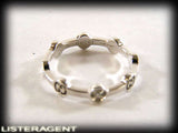 GUCCI RING GG MODULI TONDI IN 18KT WHITE GOLD AND DIAMONDS