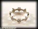 GUCCI RING GG LOVE MODULI HEARTS IN 18KT WHITE GOLD AND DIAMONDS