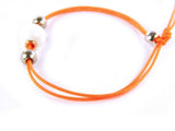 KIDULT BRACELET COLLEGE IN 925 SILVER WITH WHITE AGATE FACETED AND ORANGE