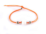 KIDULT BRACELET COLLEGE IN 925 SILVER WITH WHITE AGATE FACETED AND ORANGE