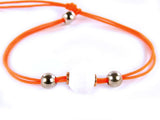 KIDULT BRACELET COLLEGE IN 925 SILVER WITH WHITE AGATE FACETED AND ORANGE