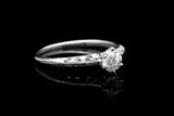 Edwardian 0.45 Carat Diamond Filigree Solitaire Ring in Platinum
