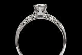 Edwardian 0.45 Carat Diamond Filigree Solitaire Ring in Platinum