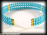BRACELET IN 18KT YELLOW GOLD AND DOUGH OF TURQUOISE