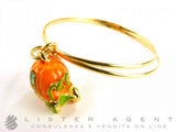 CREART BANGLE CARROZZA OF ZUCCA IN YELLOW GOLDPLATED METAL AND ENAMEL