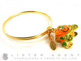 CREART BANGLE CARROZZA OF ZUCCA IN YELLOW GOLDPLATED METAL AND ENAMEL