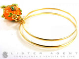 CREART BANGLE CARROZZA OF ZUCCA IN YELLOW GOLDPLATED METAL AND ENAMEL