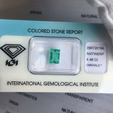 Vivid Green Colombian Emerald 1.46ct Rectangle Cut IGI CERTIFIED Blister