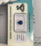 NATURAL 1.59ct Deep Blue Sapphire IGI CERTIFIED Pear Teardrop Cut Gem