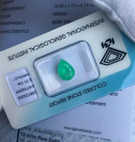 2.01ct Loose Colombian Emerald Pear Teardrop Cut BRIGHT Green IGI CERTIFIED