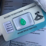 2.01ct Loose Colombian Emerald Pear Teardrop Cut BRIGHT Green IGI CERTIFIED