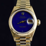 Rolex Lady Datejust 18K YG Lapis Dial 69178