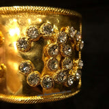 Chanel Crystal & Pearl Like Logo Bangle
