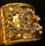 Chanel Crystal & Pearl Like Logo Bangle