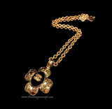 Chanel Logo Clover Pendant Necklace