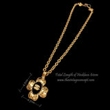 Chanel Logo Clover Pendant Necklace