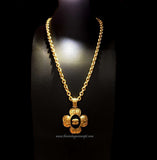 Chanel Logo Clover Pendant Necklace