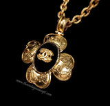 Chanel Logo Clover Pendant Necklace