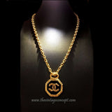 Chanel Logo Octagon Pendant Necklace