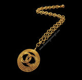 Chanel Big Logo w/ twisted circle Long necklace