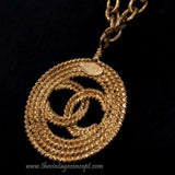 Chanel Big Logo w/ twisted circle Long necklace