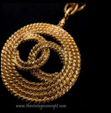Chanel Big Logo w/ twisted circle Long necklace