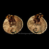 Chanel Logo Weave Pattern Clips Earrings
